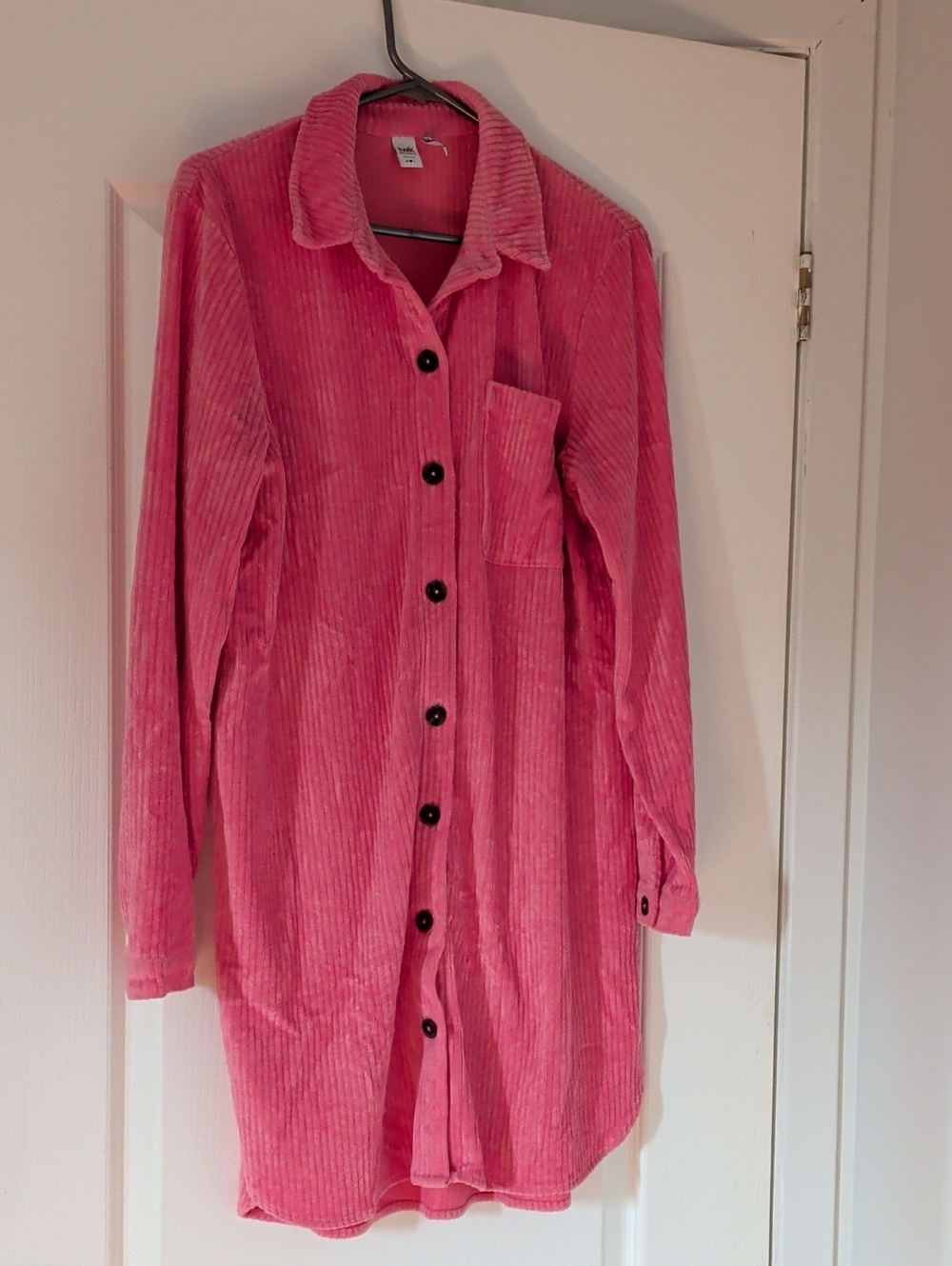 Twik Pink Corduroy Button-Down Dress